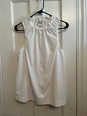 Athleta Women's White Boundless Tank Top Drawstring Waist Active Gym Size Medium